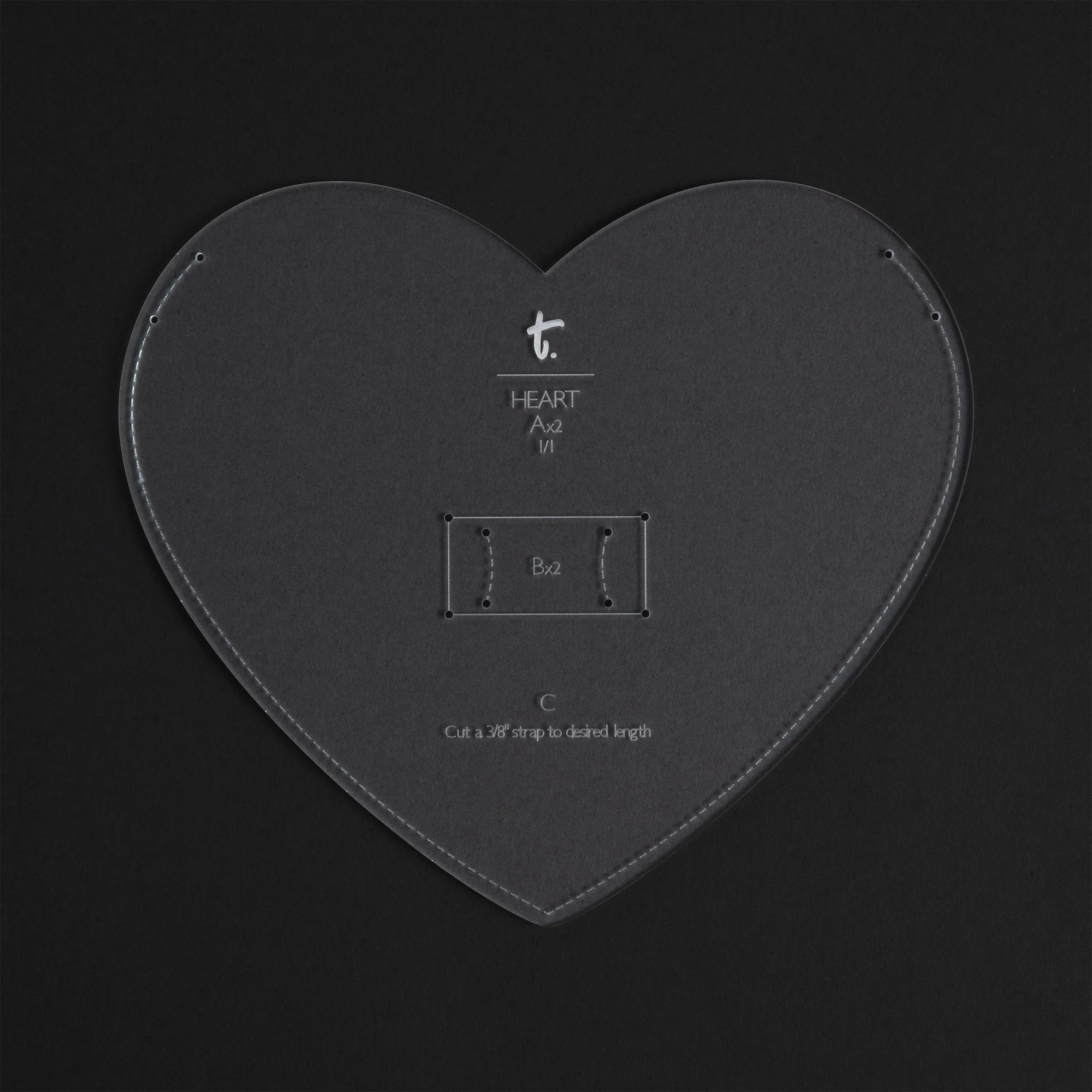 Heart Crossbody Bag Acrylic Template